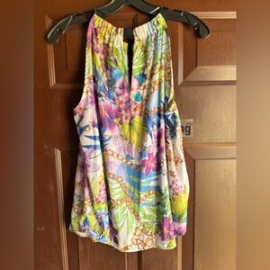 Jennifer Lopez Tropical Floral Sleeveless Top Size Medium